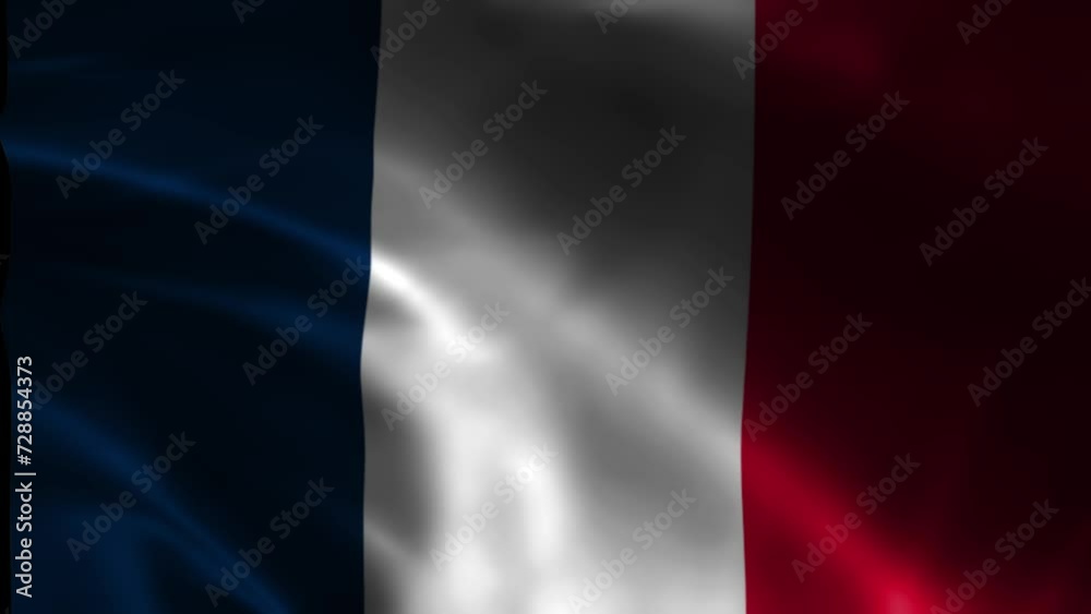 France flag waving. Flag of France waving in the wind.