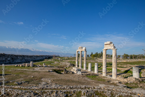 Hierapolis Ancient City in Pamukkale  Roman period ruins.