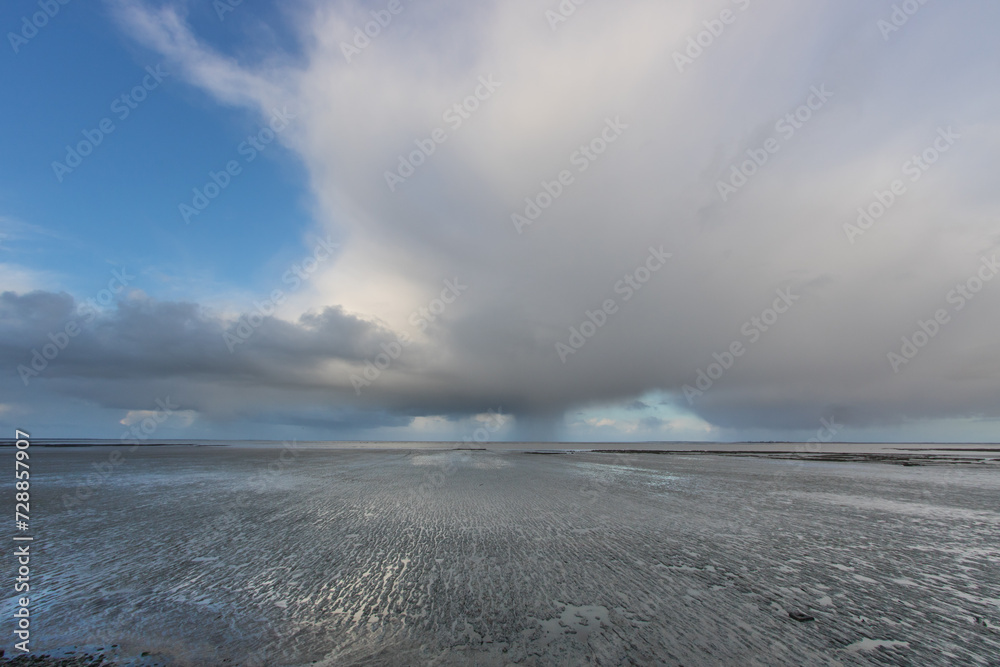 marée basse sur une plage au bord de l'océan marée basse sur une plage au bord de l'océan