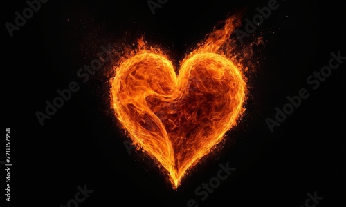 Fiery Heart Igniting in the Dark