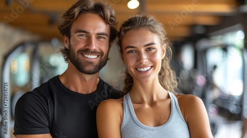 Happy Fitness Couple at the Gym