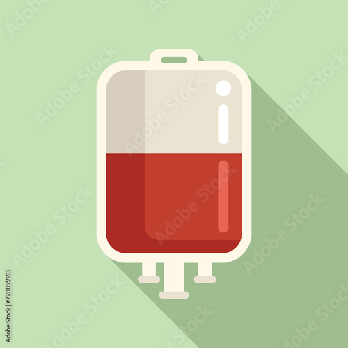 Veterinary blood package icon flat vector. Animal service. Domestic sick