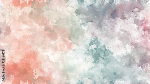  an abstract painting of pink, blue, and green colors on a white and pink background with a black corner at the bottom of the image and bottom of the image.