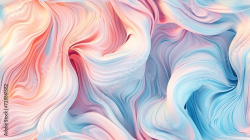  a close up view of a pink and blue marbled surface with a very large amount of light blue, pink, and white swirls in the middle of the image.