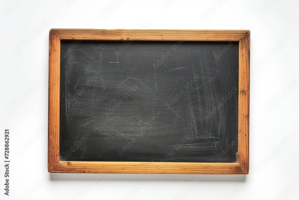 Chalkboard with frame isolated on white Add text as needed