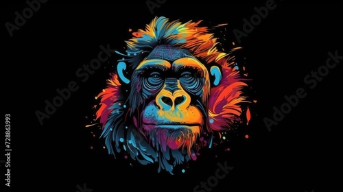 abstract gorilla t shirt design