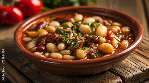 Fabada Asturiana - Asturian Bean Stew Photo photo