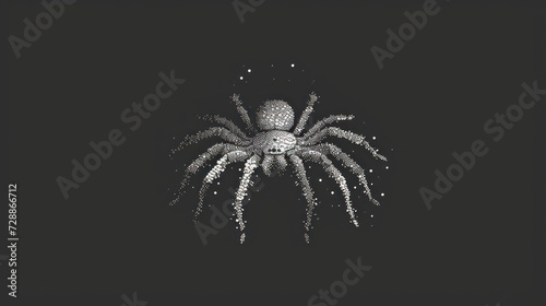  a black and white photo of a spider on a black background with a white spider on it's back and a black background with a white spider on it's back.