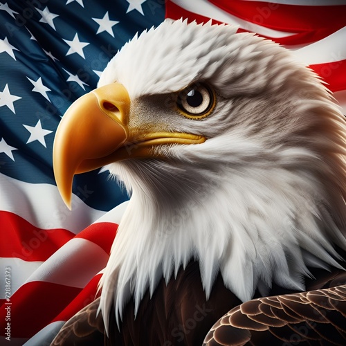 American flag and a majestic eagle, symbolizing the spirit of freedom and patriotism. 