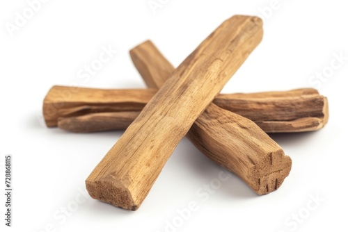 Isolated sandalwood sticks on white background