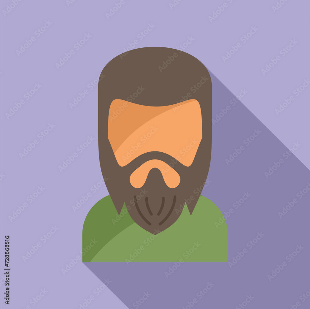 Beard icon flat vector. Person man. Style male portrait Beard icon flat vector. Person man. Style male portrait