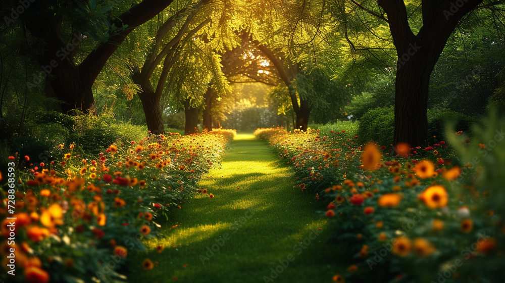 A garden where flowers sing songs of love and longing, their melodies filling the air with enchantment.