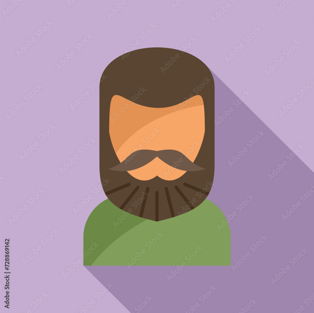 Model barber beard icon flat vector. Smile style. Fashion adult salon Model barber beard icon flat vector. Smile style. Fashion adult salon