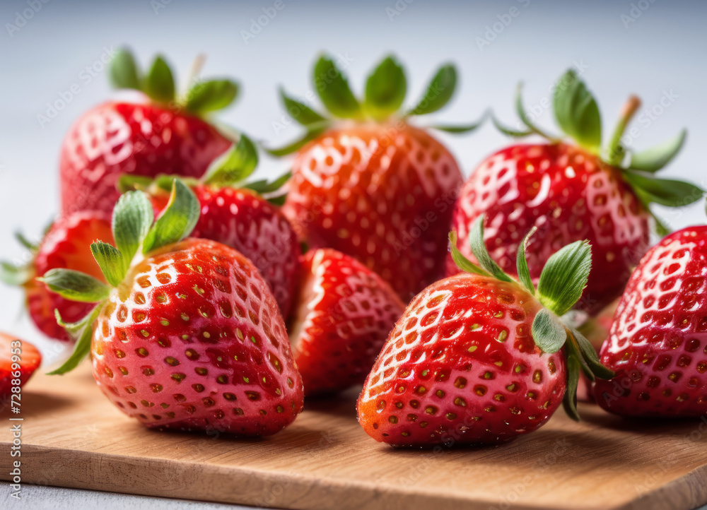 Fresh ripe strawberries on wooden Fresh ripe strawberries on wooden