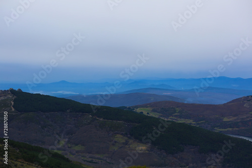 Panoramic Blue Mountains in Extremadura Spain