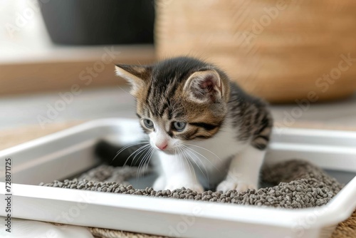 Training a kitten or cat to use a litter box