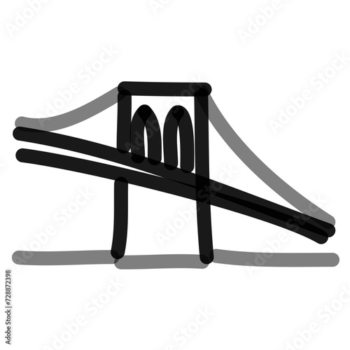 Brooklyn bridge simple line art doodle