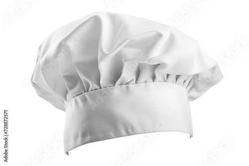 White chef hat on a white background