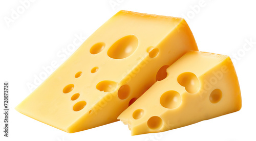 Pieces of delicious cheese, cut out