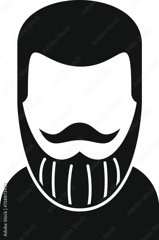 Aged beard man icon simple vector. Adult portrait. Male funny short Aged beard man icon simple vector. Adult portrait. Male funny short
