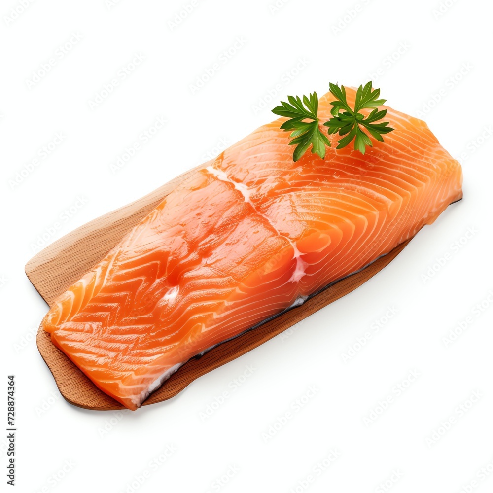 a artisanal smoked salmon, studio light , isolated on white background a artisanal smoked salmon, studio light , isolated on white background