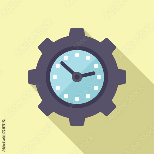 Risk clock gear icon flat vector. Business person. Resolve person work