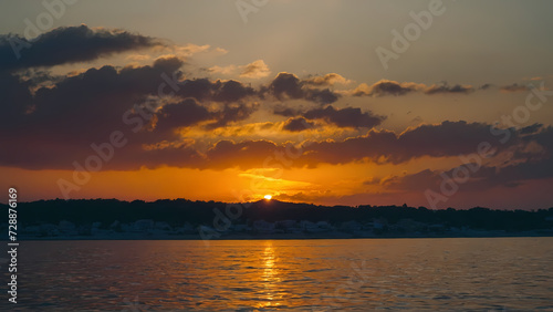 sunset over the river