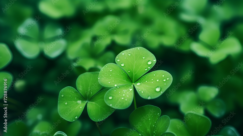 Four-leaf clover in wallpaper style. Four-leaf clover in wallpaper style.