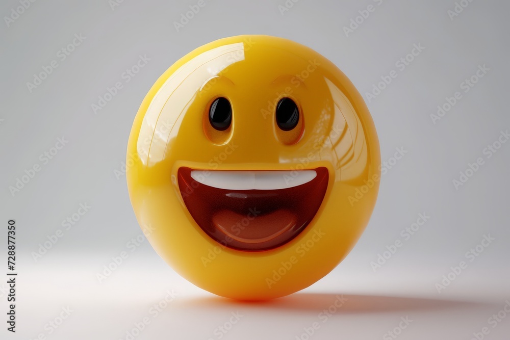 Golden smiley ball button, round yellow smile symbol, grin, smirk, and laughter, radiating good humor. Joyful happy positive vibes icon on black. Warmth childlike feelings, customer service excellence