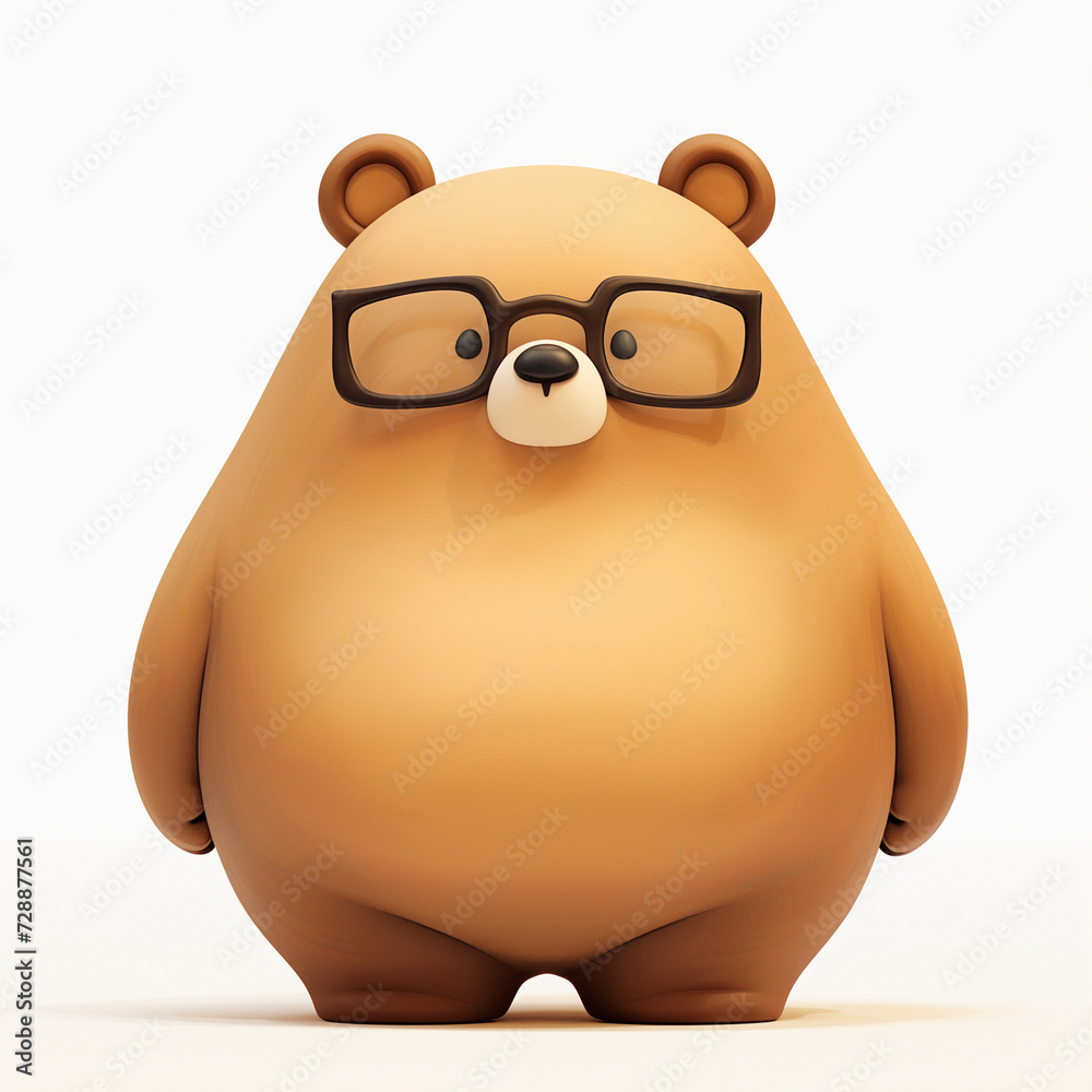 Naklejka premium 3D Grizzly Bear cartoon 