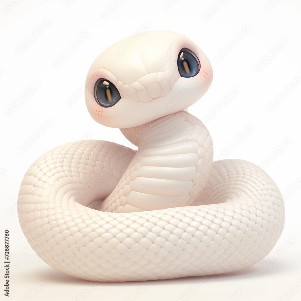 Fototapeta premium 3D white snake 