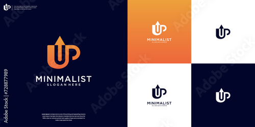 Initials U and P or UP logo design. Initial Letter Logo.