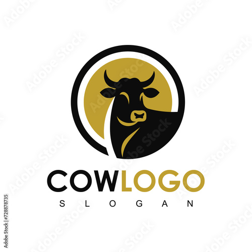 Cow Logo. Premium Cow farm product logo design vector. Vintage Cattle Angus Beef logo