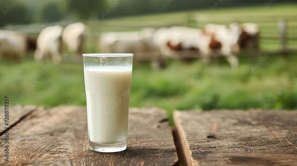 glass of milk on a wooden table glass of milk on a wooden table