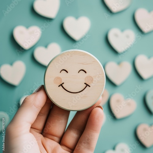 Canvastavla Smiling Emoji cuddle critter Smiley, Vector Design bright