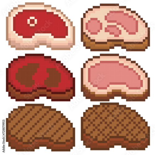 Chop collection, pixel art food
