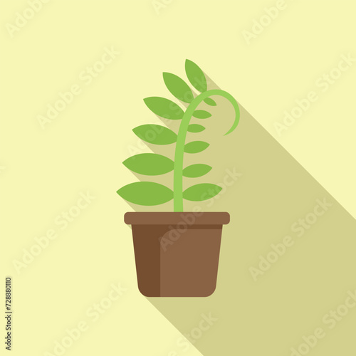 Soup plant energy icon flat vector. Dinner healthy. Farmer cooking food