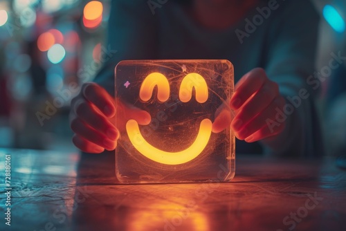 Smiling Emoji cheer up Smiley, Vector Design self compassion. Star rating love sybol stress reducer. Happy feedback ball behavioral therapy happy smile. psychoanalysis crm client service