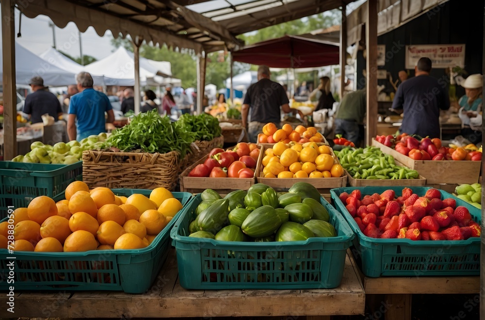 Variety of produce at the farmers' market