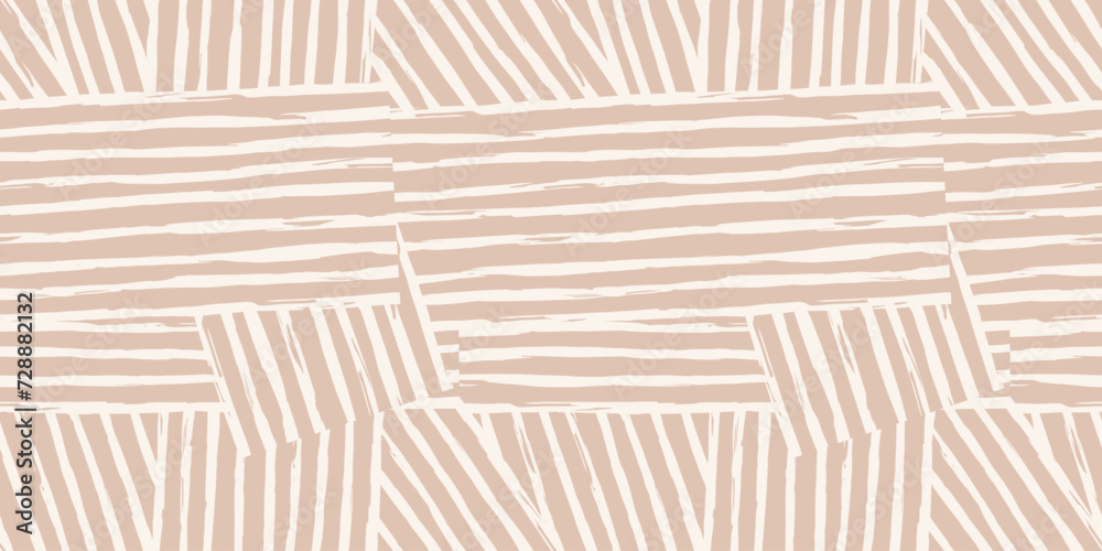 Trendy aesthetic abstract seamless pattern with geometric print. Minimalistic Organic brush stroke, ink texture. Simple design for wallpaper, textile, wrapping, packing, fabric, branding, decoration