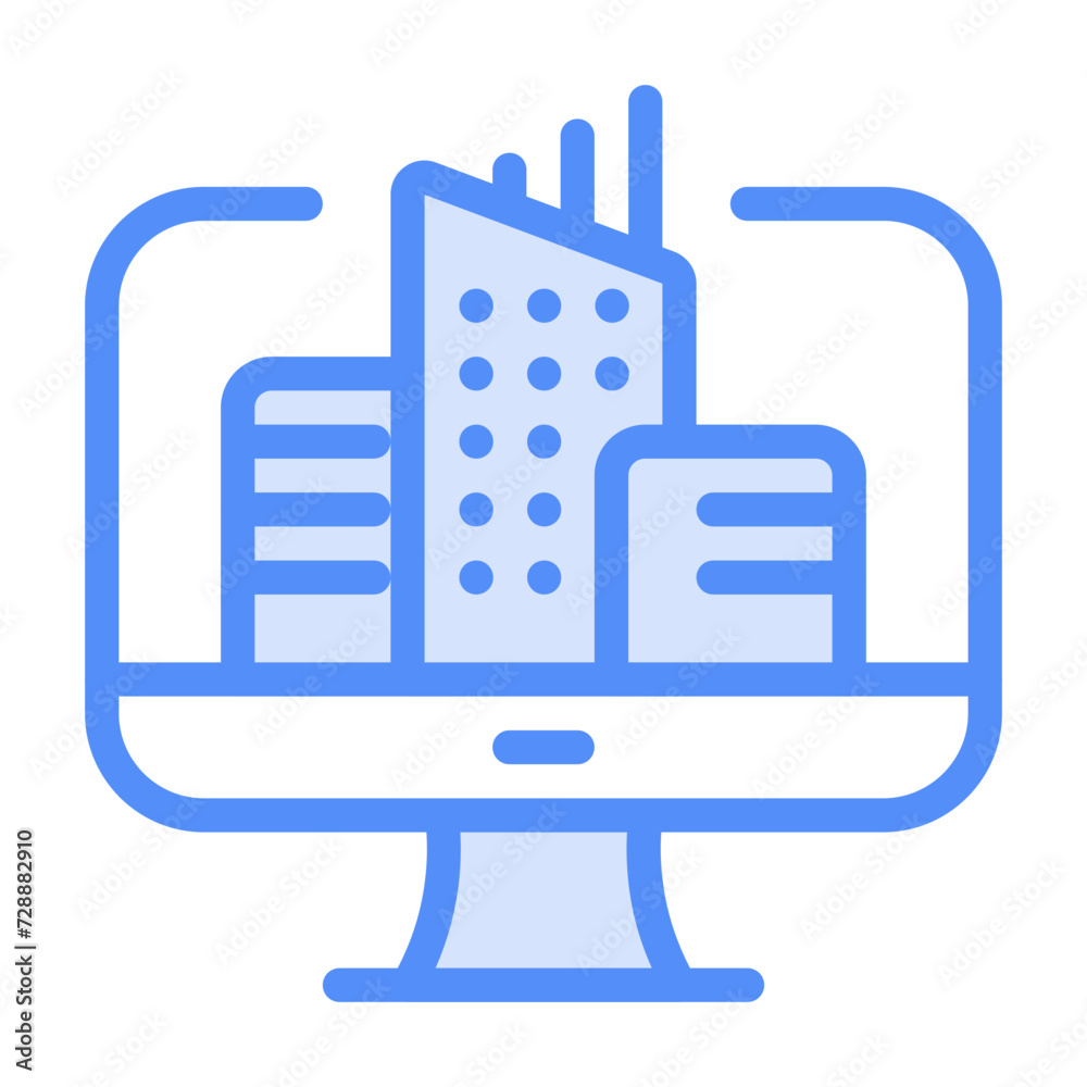 Smart city website control icon with lineal color style Smart city website control icon with lineal color style