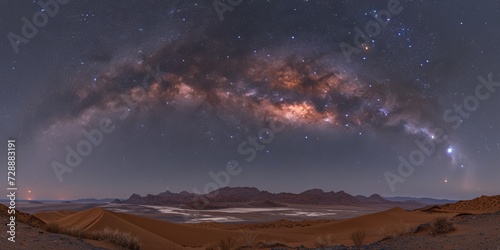 Expansive Night Sky Arching Over Desert Sands