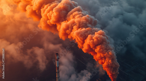 smoke coming from industrial incinerator; air pollution