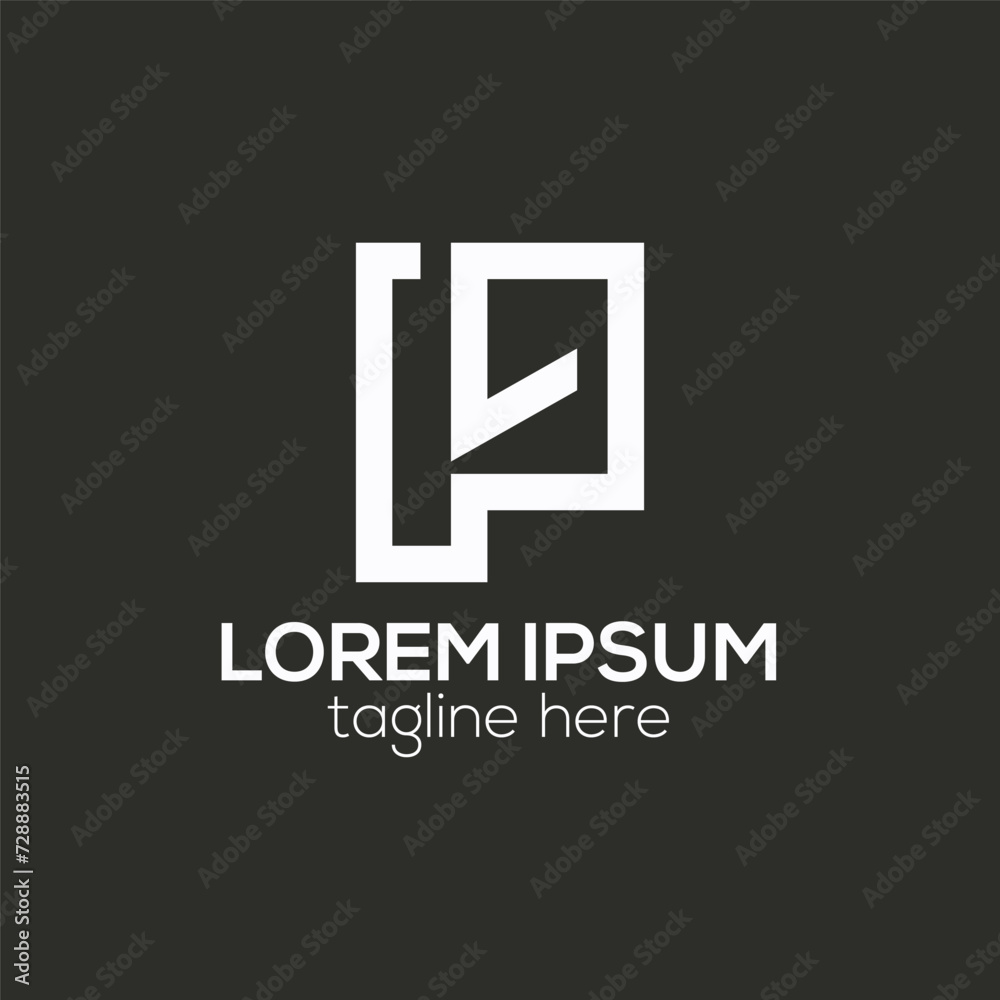 P alphabet abstract letter gradient color logo design concept isolated vector template illustration P alphabet abstract letter gradient color logo design concept isolated vector template illustration