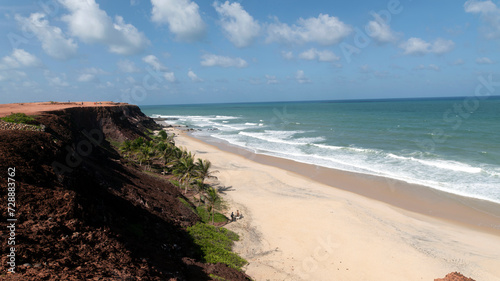 Fototapeta Naklejka Na Ścianę i Meble -  Praia da Pipa (Pipa Beach, Praia de Pipa). Brazil's Pipa is known for its magical destinations, which include clean beaches backed by high cliffs, surfing, waters full of dolphins and turtles.