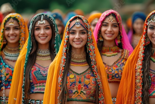 Cultural Celebration: Sisters Dance in Traditional Punjabi Attire, Infusing the Air with the Energetic Rhythms of Bhangra, a Testament to Indian Heritage and Sisterly Bond.
