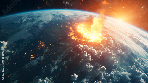 asteroid hitting earth