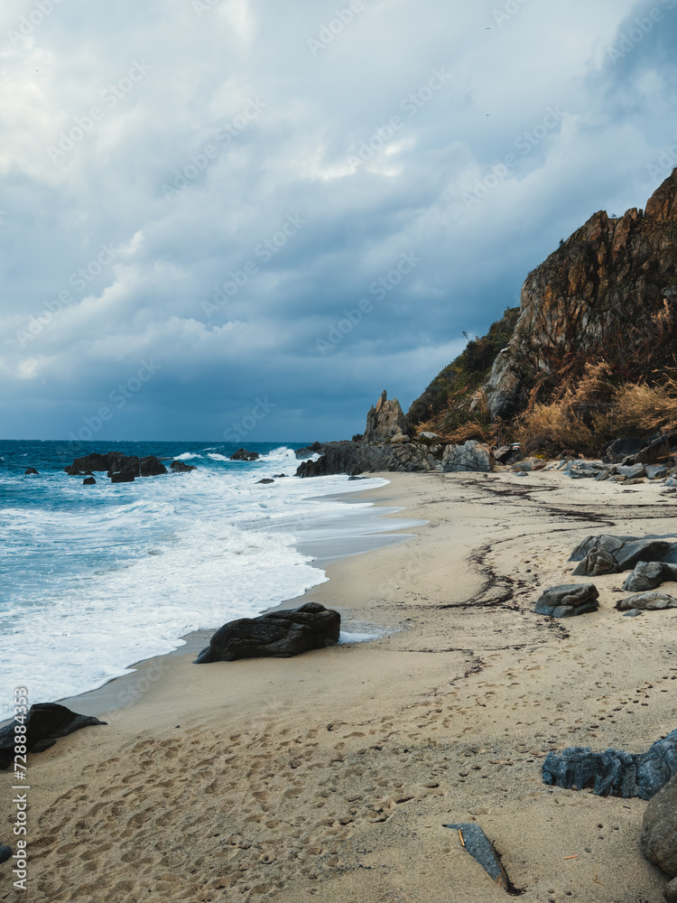 Beach In Riaci Bay In Calabria near the ocean Beach In Riaci Bay In Calabria near the ocean