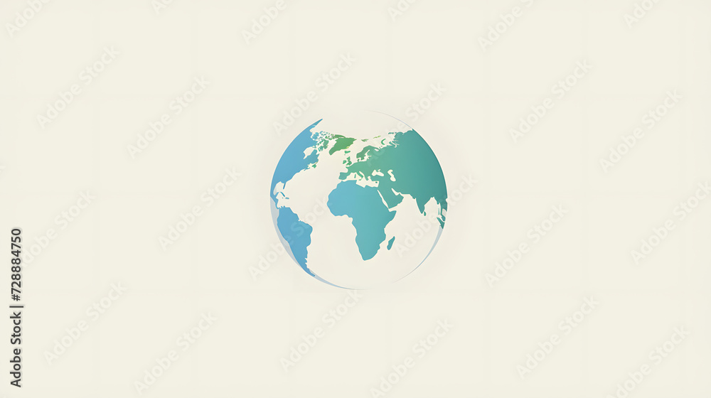 earth map on white background 