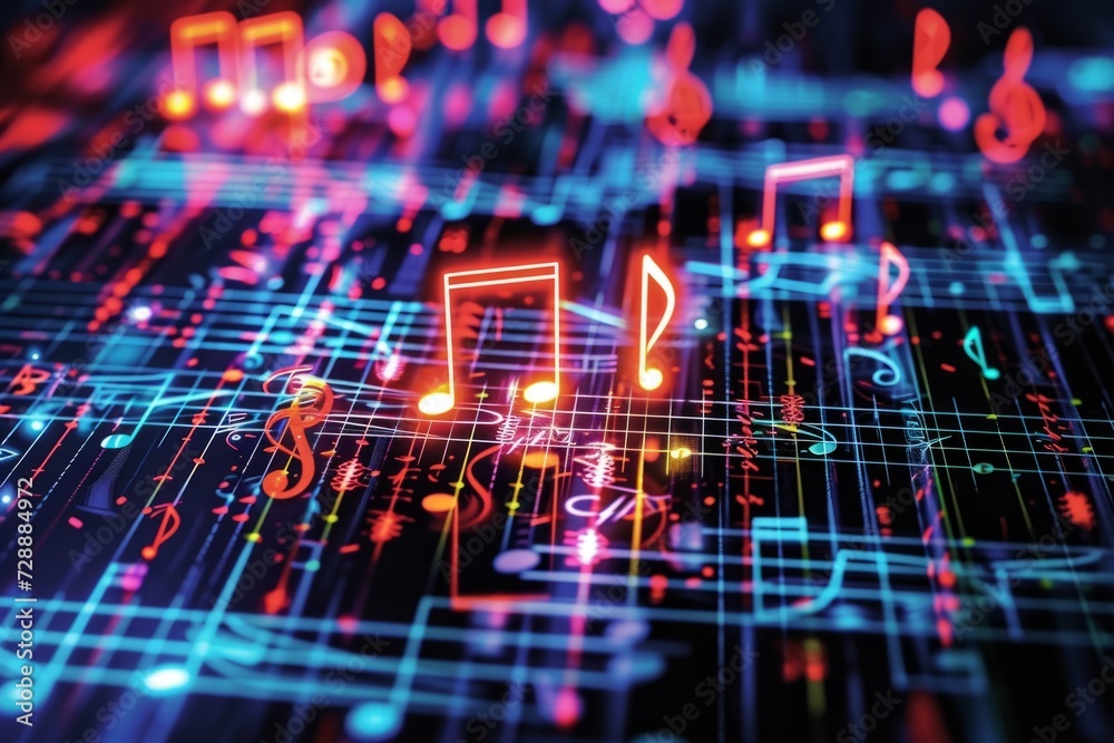 Digital music notes Generative AI